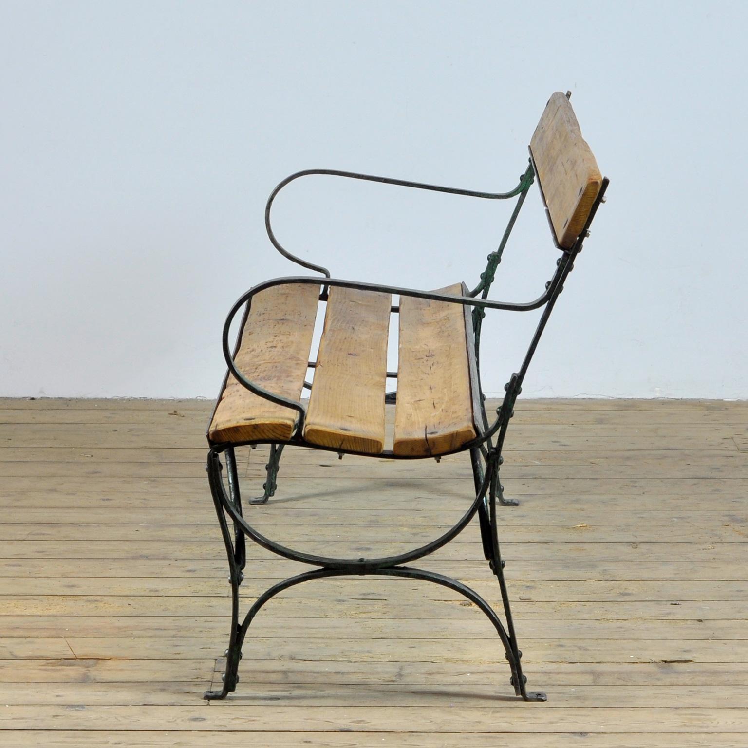 Riveted Iron Park Bench from the 1920s In Good Condition In Amsterdam, Noord Holland