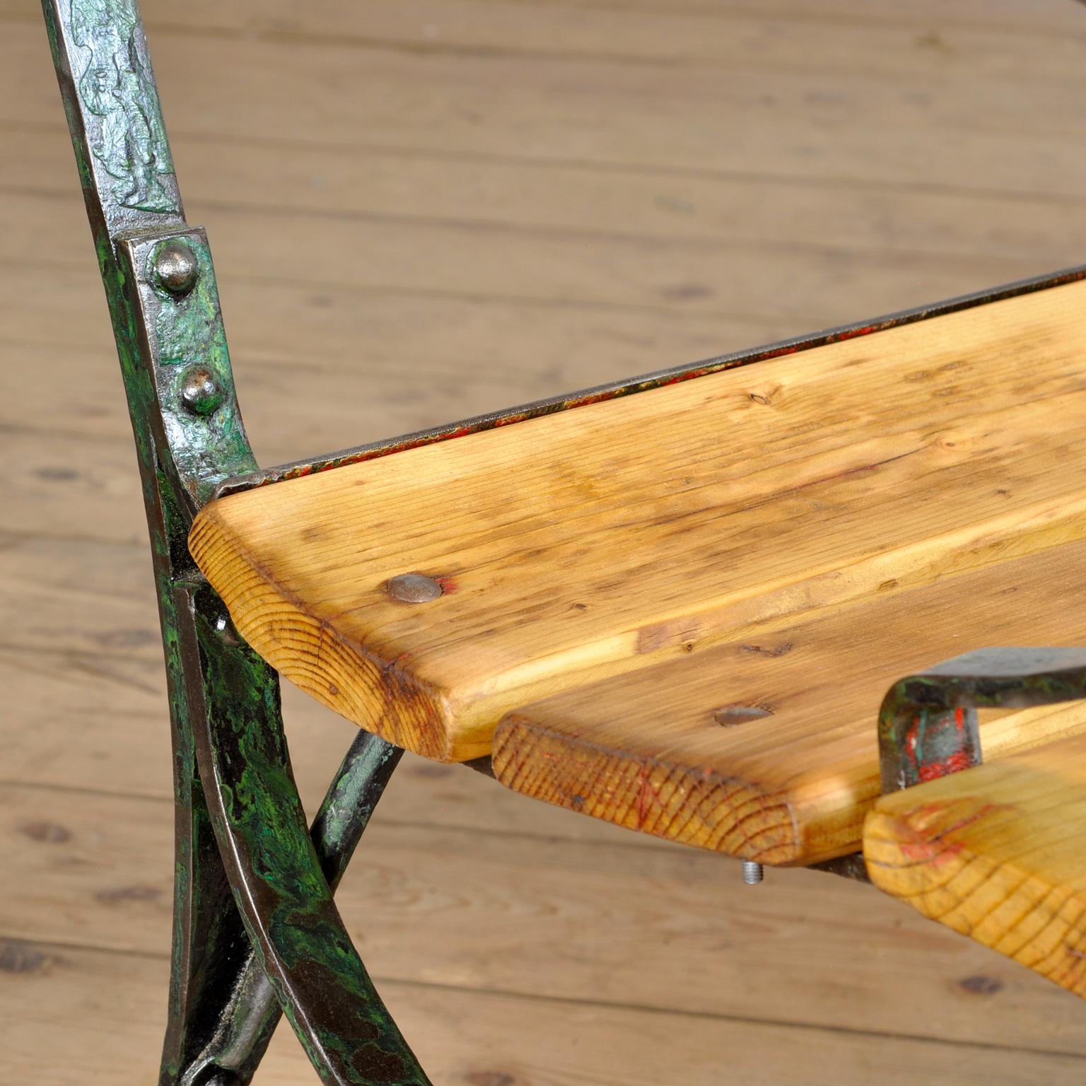 Riveted Iron Park Bench from the 1920s 1