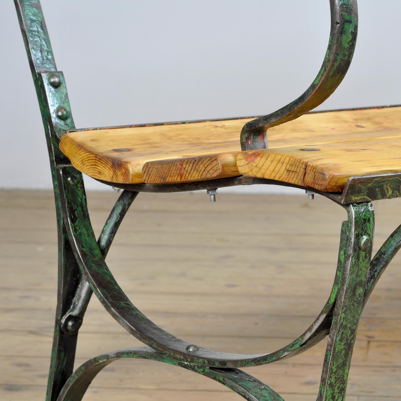 Riveted Iron Park Bench from the 1920s 3