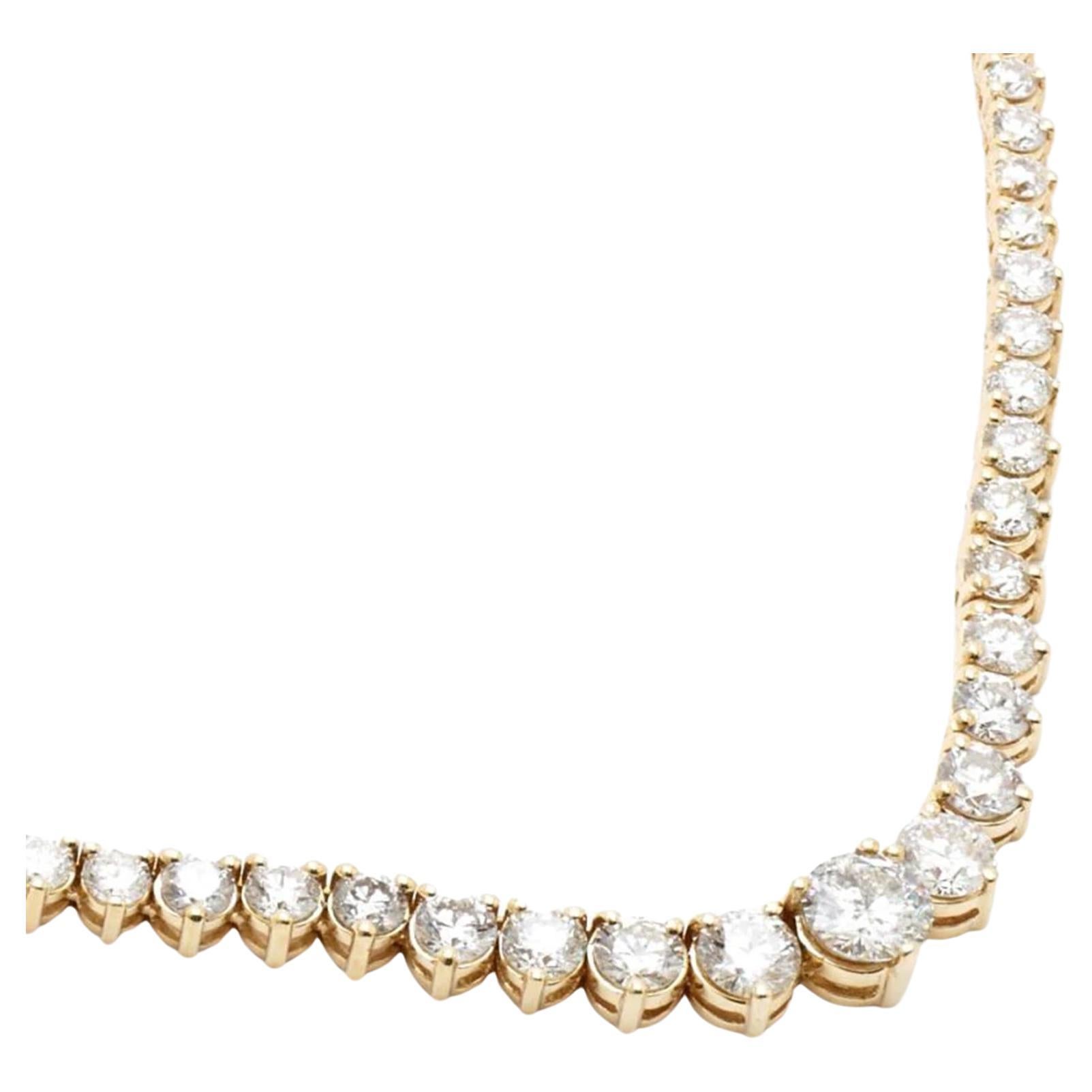 Riviera 11.20 Carat Diamond Necklace 18k For Sale