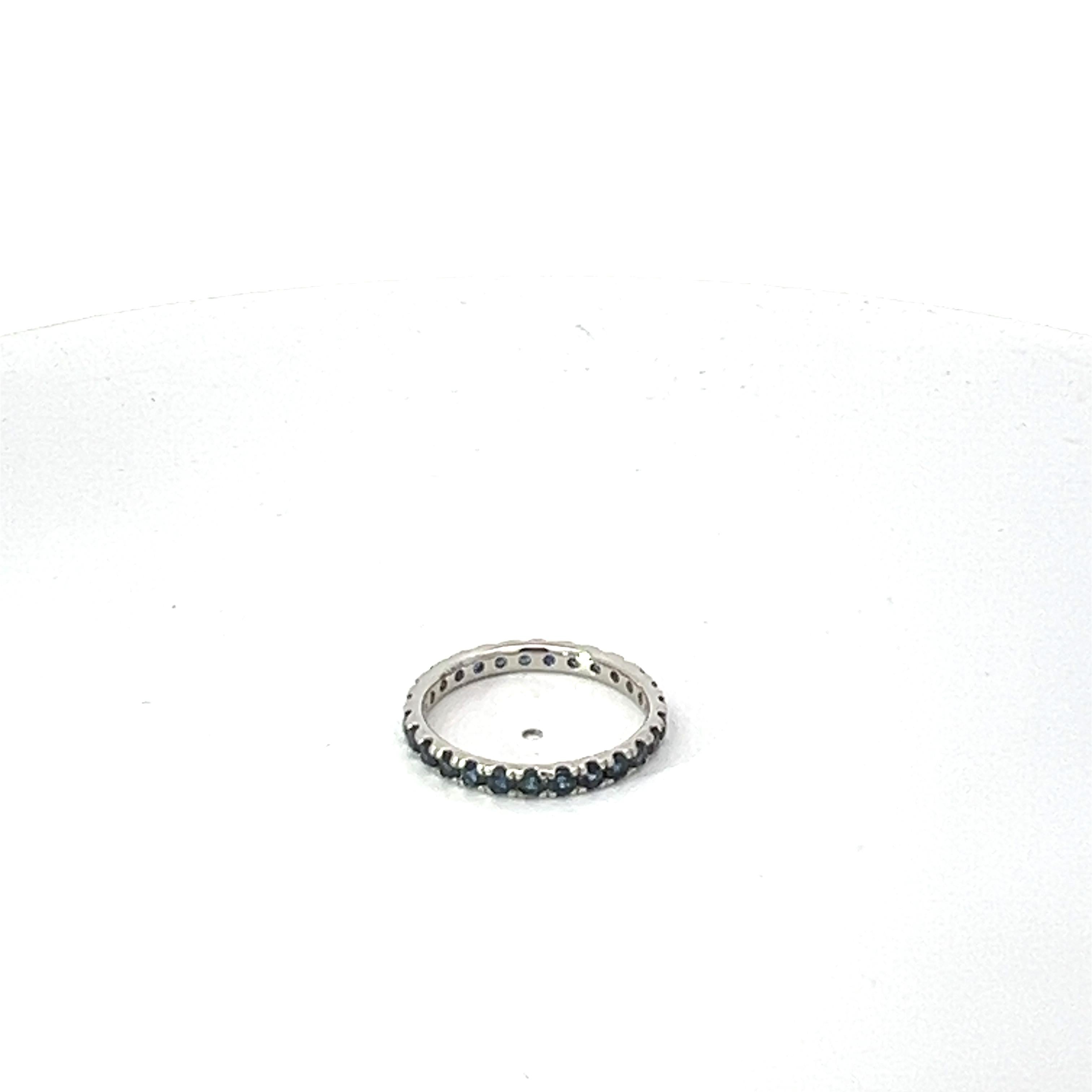 For Sale:  Riviera 1.20 Carat Bespoke Sapphire Full Eternity British Hallmark Platinum Ring 11
