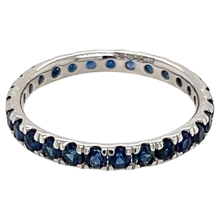For Sale:  Riviera 1.20 Carat Bespoke Sapphire Full Eternity British Hallmark Platinum Ring