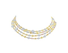 Riviera 26.98 Carat Multi-Color Diamond Necklace