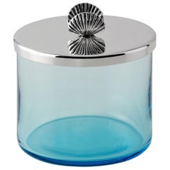 Riviera Blue Crystal with Seashell Handle Trinket Box