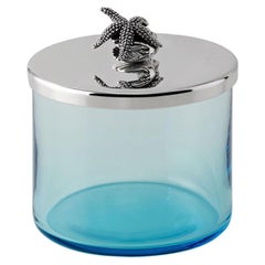 Riviera Blue Crystal with Starfish Handle Trinket Box