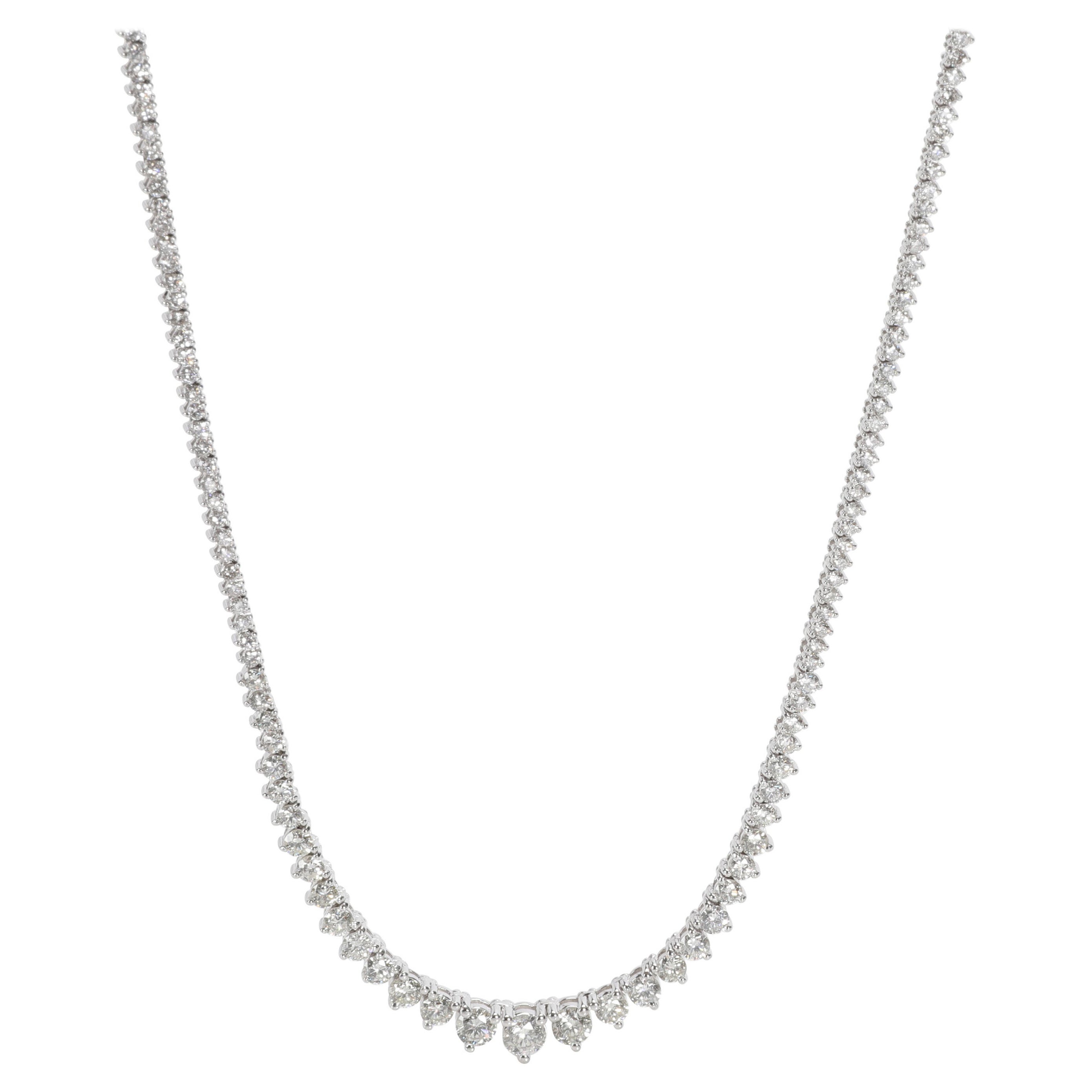Riviera Diamond Tennis Necklace in 14K White Gold 4.9 CTW
