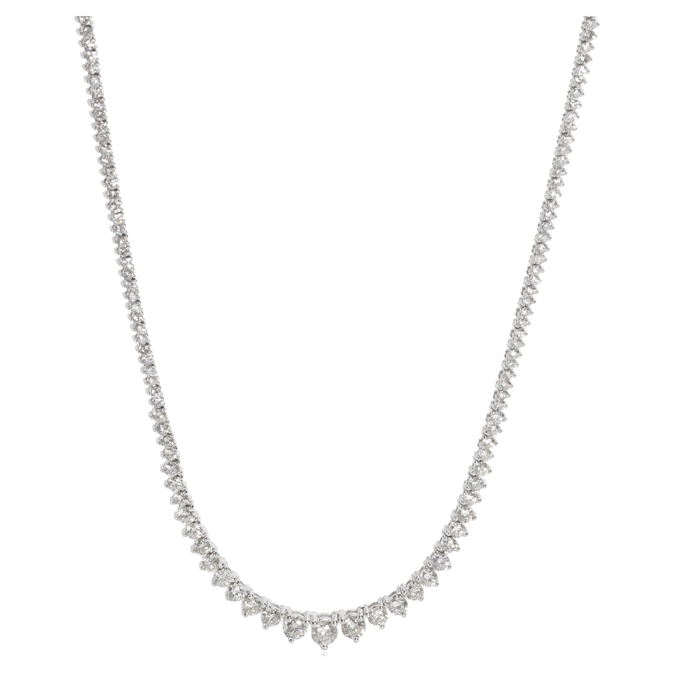 Riviera Diamond Tennis Necklace in 14K White Gold 4.9 CTW