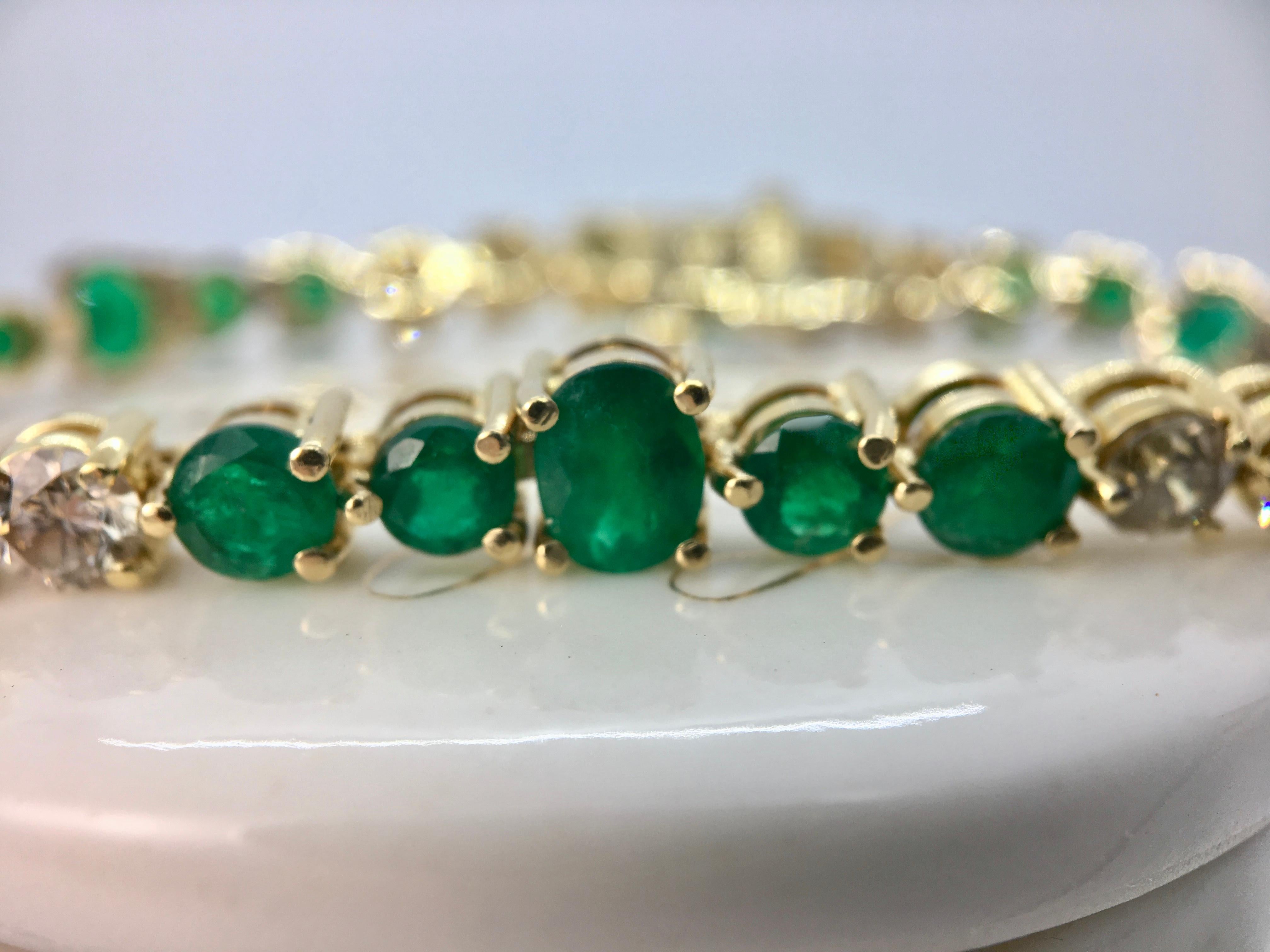 Women's Riviera Emerald and Diamond Bracelet