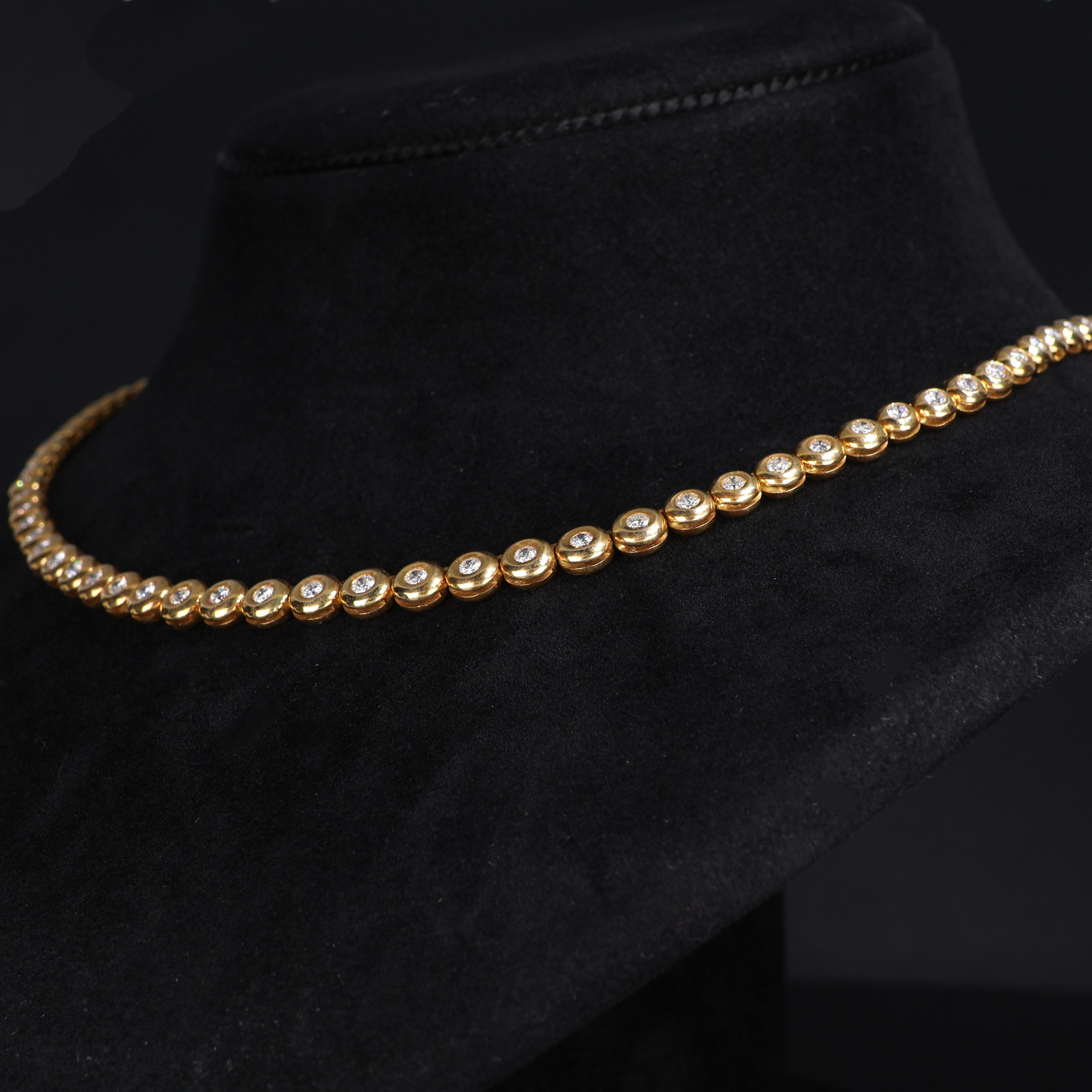 Riviera Necklace in Yellow Gold with Diamonds In New Condition For Sale In Bergamo, BG