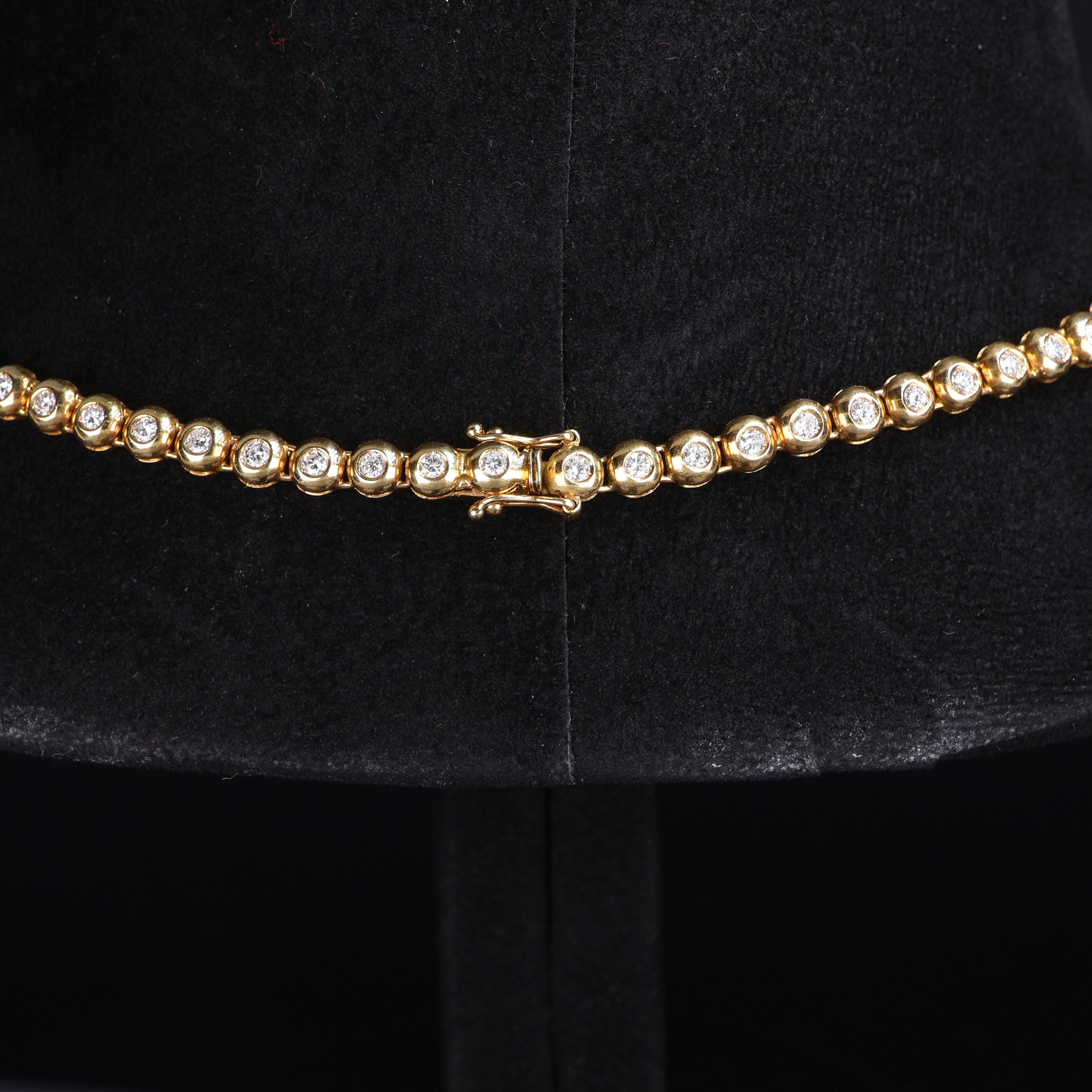 Riviera Necklace in Yellow Gold with Diamonds For Sale 1