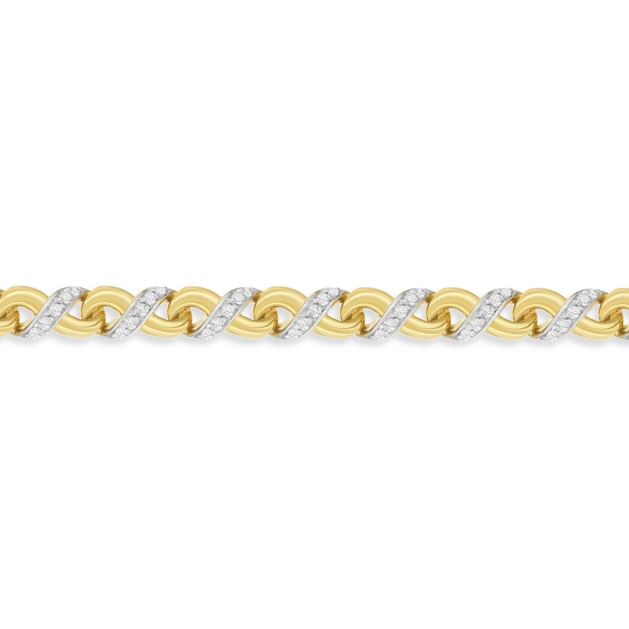 Taille ronde Collier Riviera avec diamants 1,10 carats et or jaune 10 carats en vente