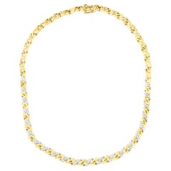 Riviera Necklace With Diamonds 1.10 Carats 10K Yellow Gold