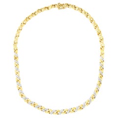 Riviera-Halskette mit Diamanten 1,10 Karat 10K Gelbgold