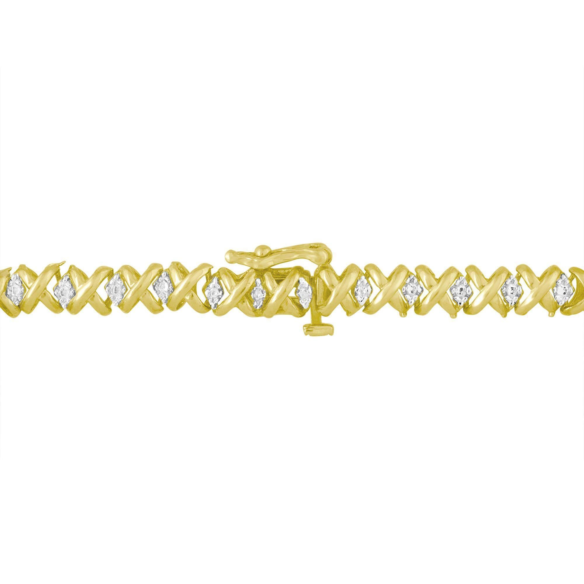 Taille ronde Collier Riviera avec diamants 4,15 carats et or jaune 10 carats en vente