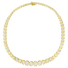 Collier Riviera avec diamants 4,15 carats et or jaune 10 carats