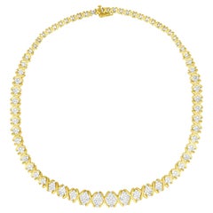Riviera Necklace With Diamonds 4.15 Carats 10K Yellow Gold