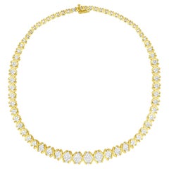 Riviera Necklace With Diamonds 4.15 Carats 10K Yellow Gold