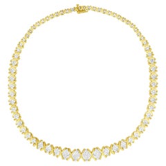 Riviera Necklace With Diamonds 4.15 Carats 10K Yellow Gold