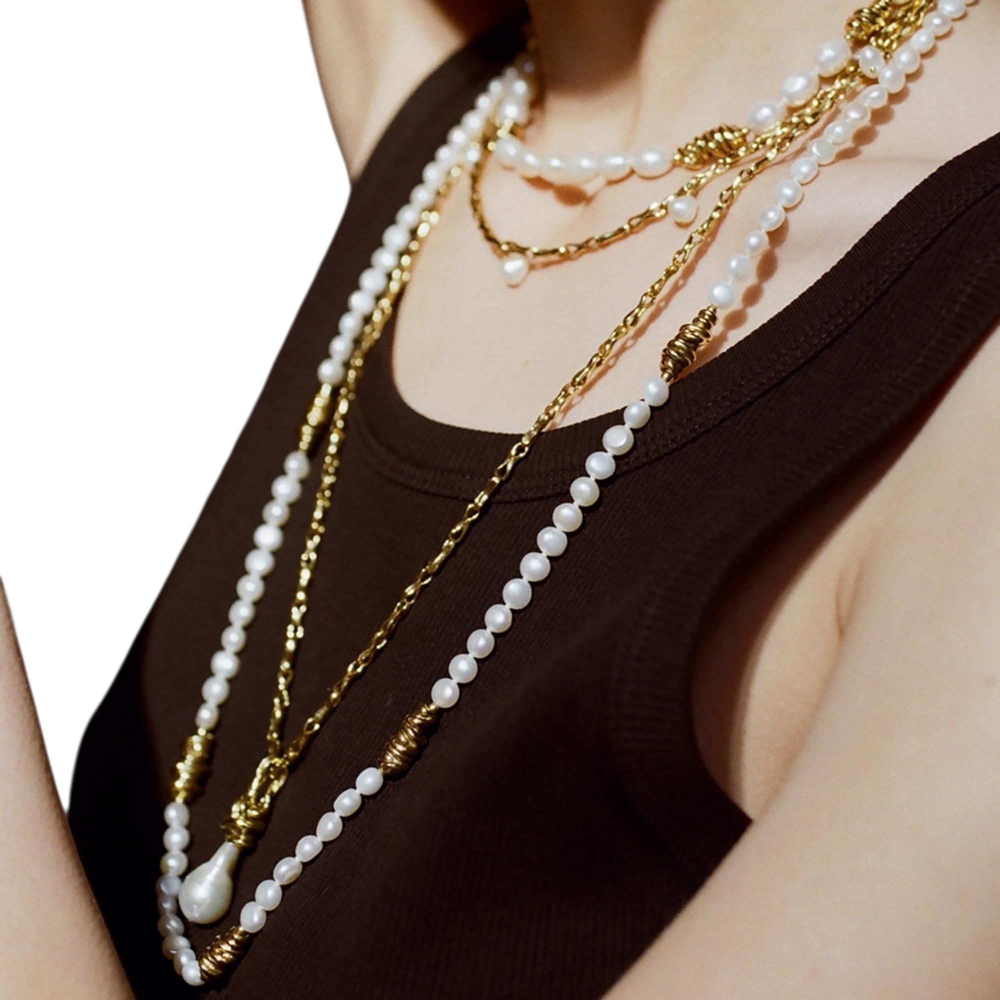 da uomo o donna Collana con ciondolo di perle Riviera in vendita