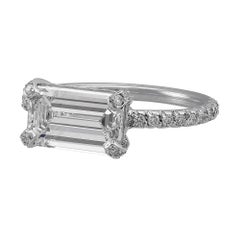 Riviera Platinum 2.01 Carat Emerald Cut Diamond Ring