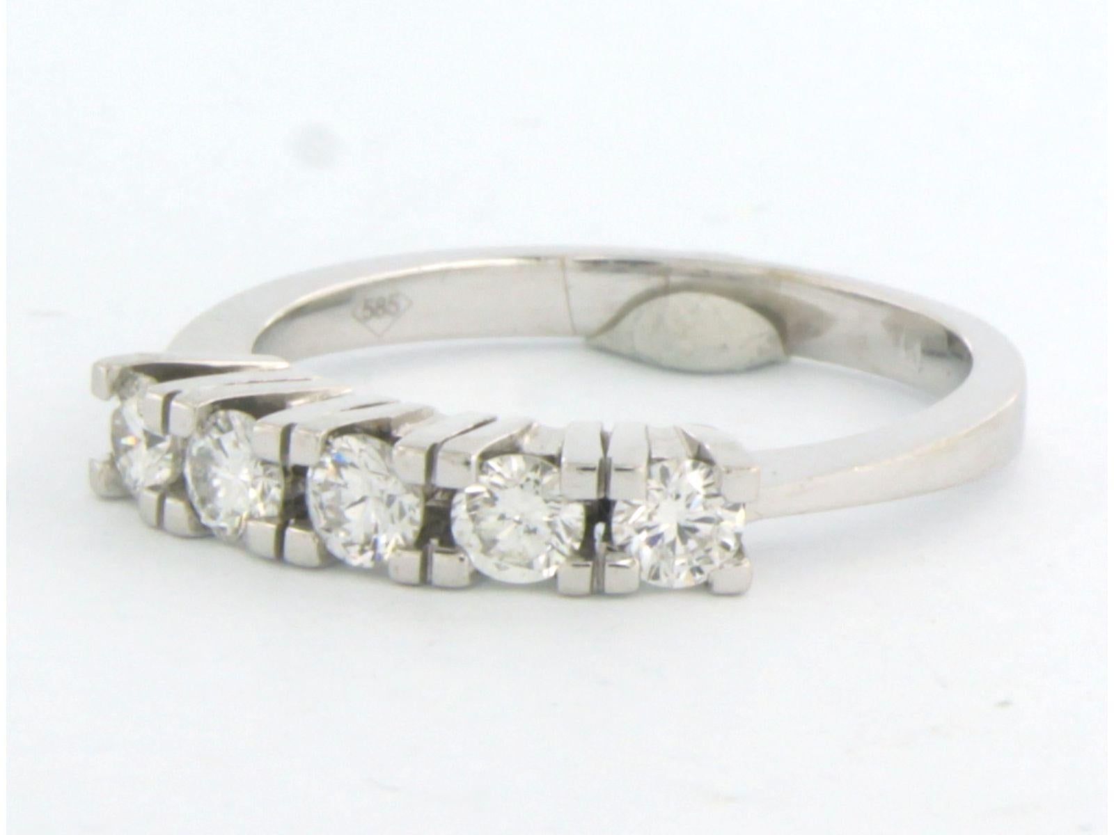 Brilliant Cut Riviera ring with brilliant cut diamonds up to 0.73ct 14k white gold For Sale