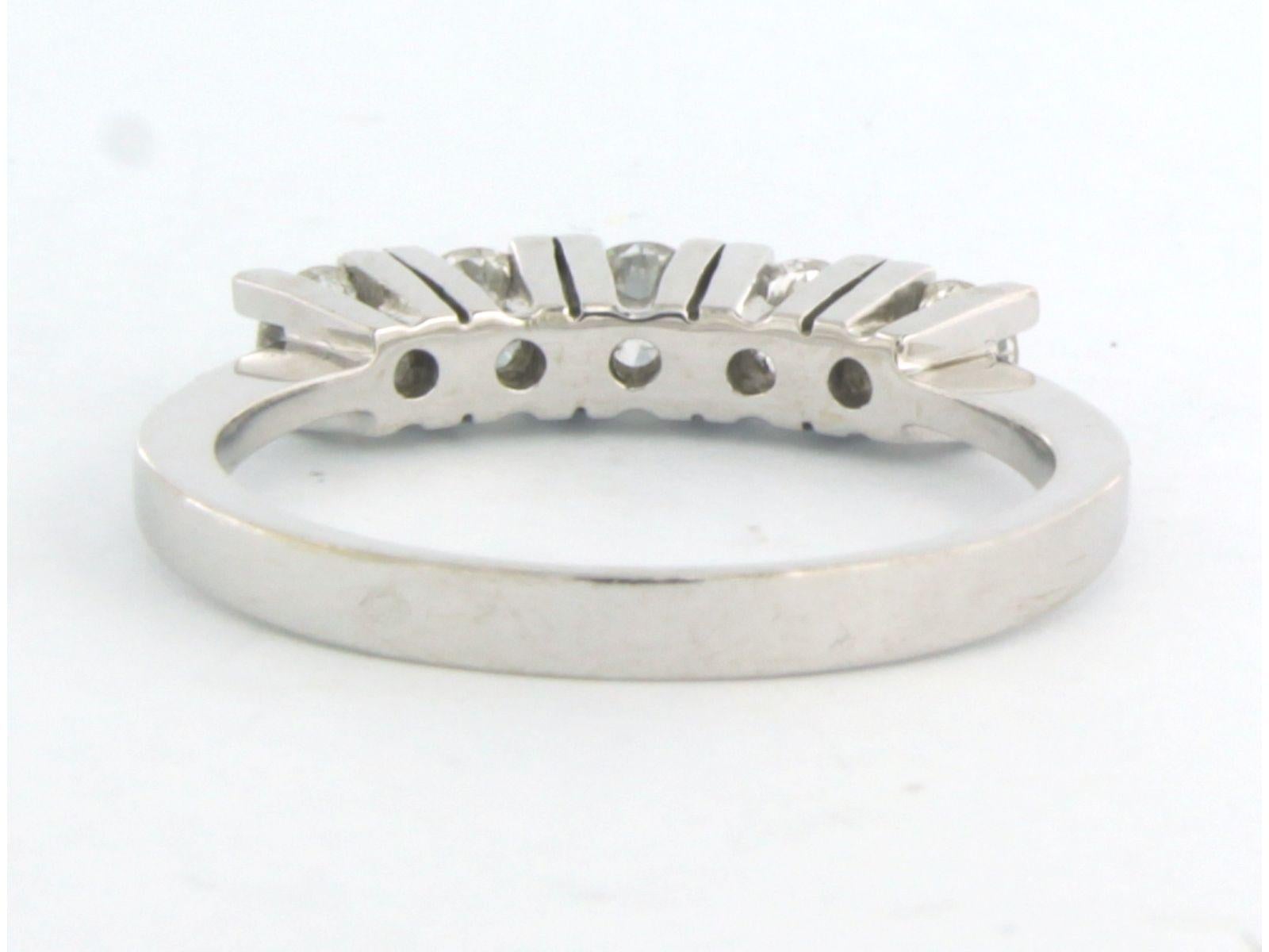 Women's Riviera ring with brilliant cut diamonds up to 0.73ct 14k white gold For Sale