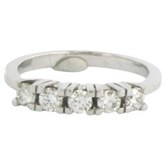 Riviera ring with brilliant cut diamonds up to 0.73ct 14k white gold