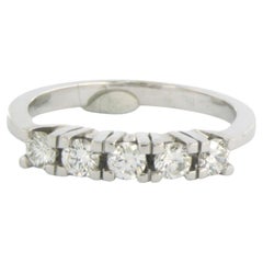Anillo Riviera con diamantes talla brillante de hasta 0,73 ct Oro blanco de 14k