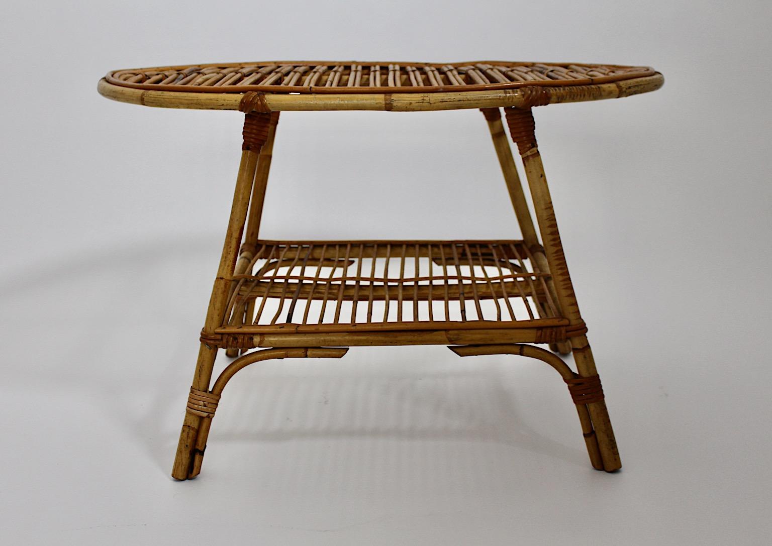 vintage cane coffee table