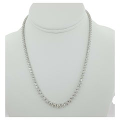 Riviera Tennis Diamond Necklace 10.97 Carat Very Bright no milky