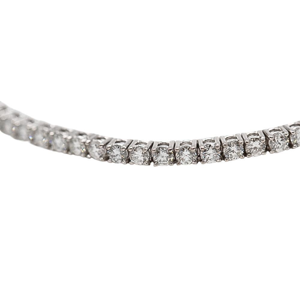 Gold and Diamond Riviere Bracelet for women : 67x Brilliant Cut Diamonds weighing 3.70 cts. in G/VS quality : 18K White Gold : 7.60 grams : Box clasp with 2x safety lugs.  Measures: 17cm in length  Brand new item  Ref.:D363763CG