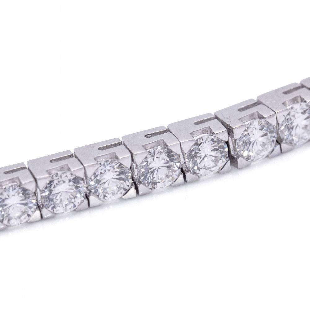 Riviere Bracelet in White Gold and Diamonds In New Condition For Sale In BARCELONA, ES