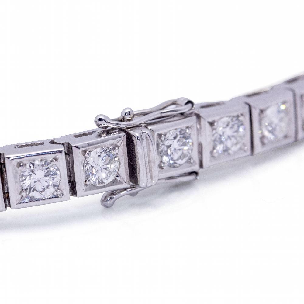 Brilliant Cut RIVIERE Bracelet in White Gold and Diamonds For Sale