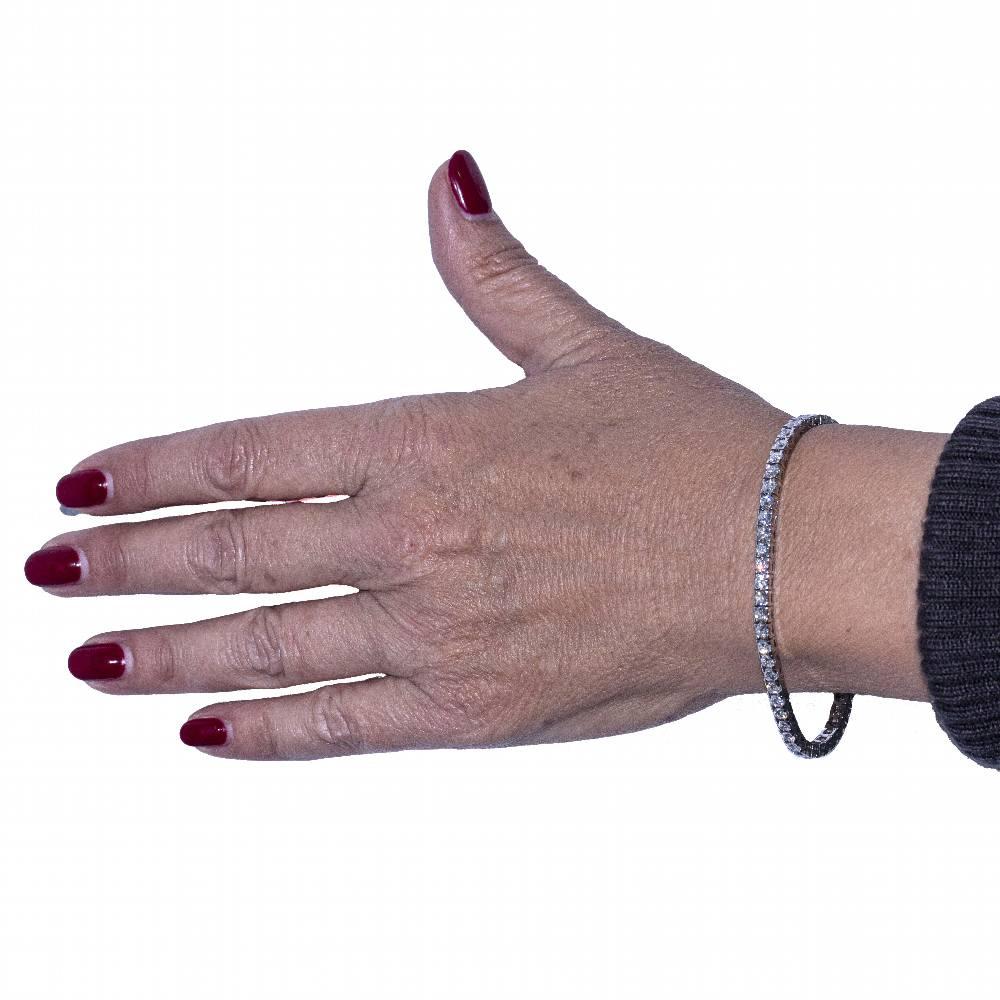 Riviere Bracelet in White Gold and Diamonds In New Condition For Sale In Barcelona, CT