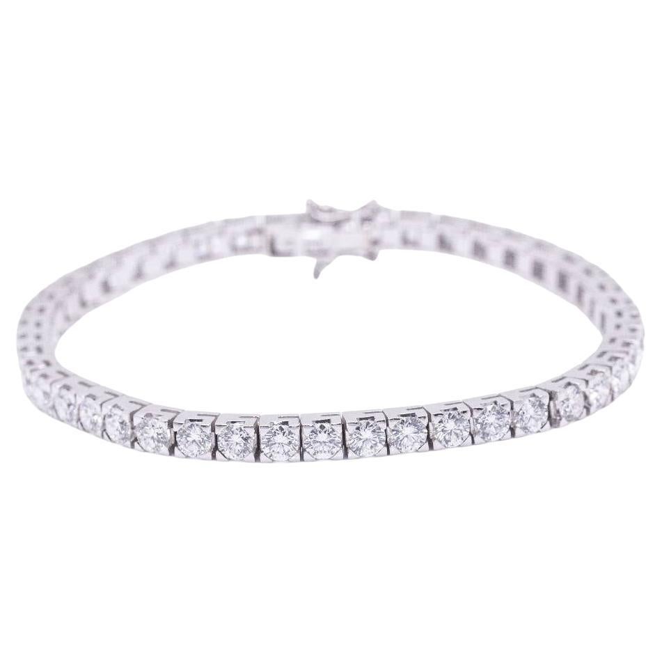 Riviere Bracelet in White Gold and Diamonds For Sale