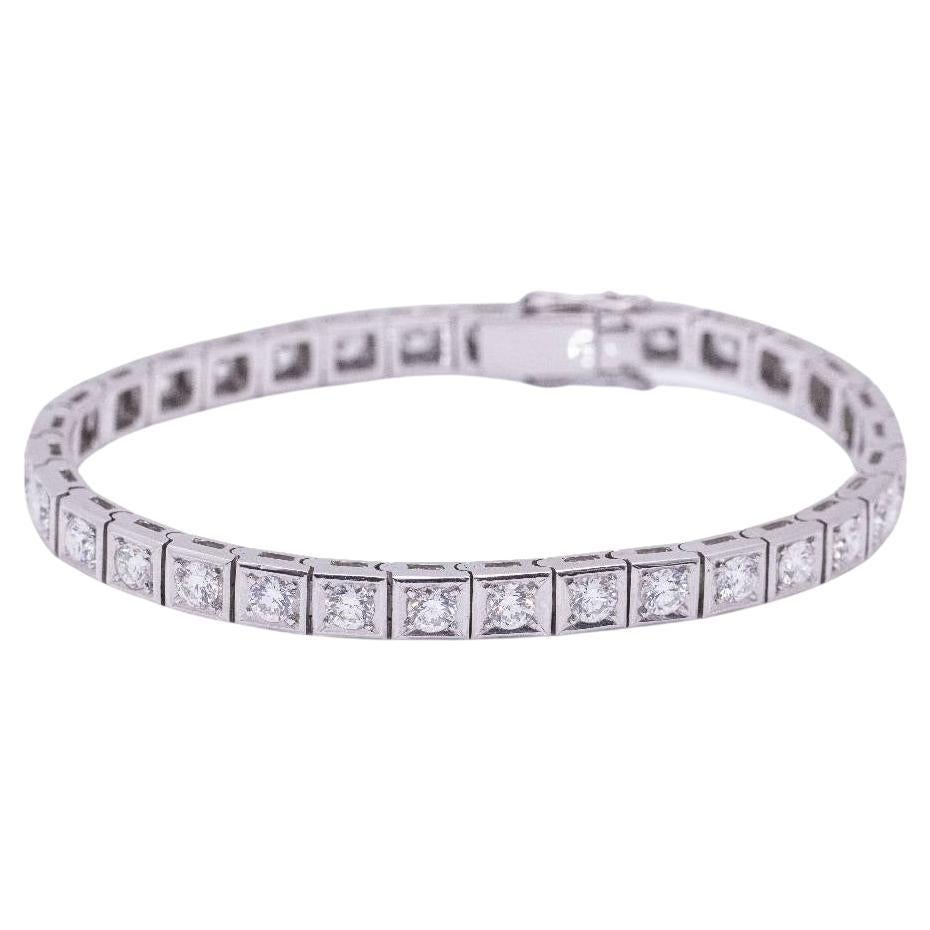 RIVIERE Bracelet in White Gold and Diamonds For Sale