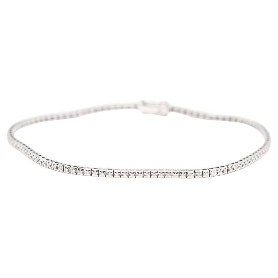 Bracelet Riviere en or blanc et diamants