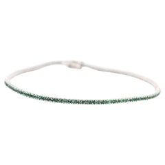 Bracelet Riviere en or blanc et émeraude