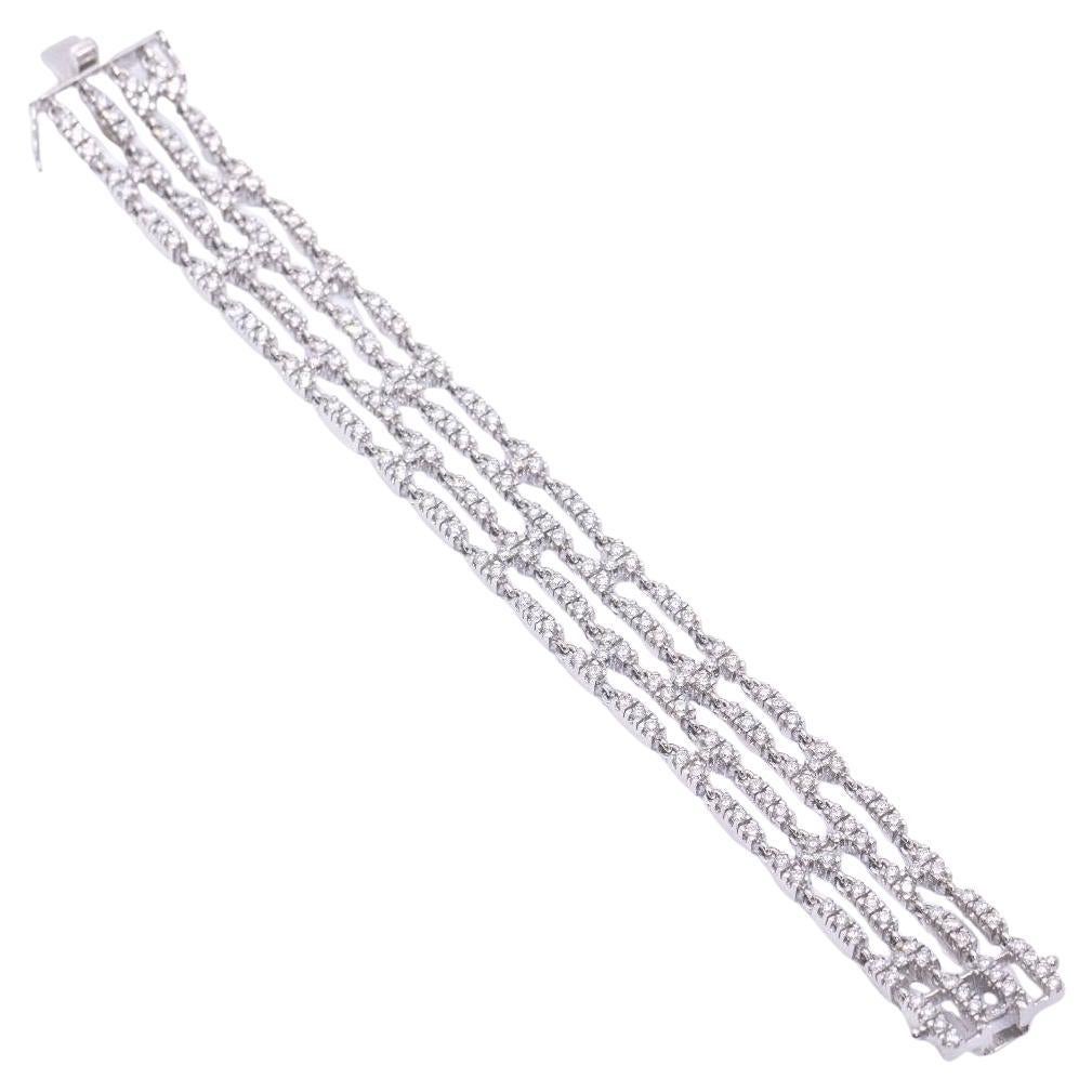Riviere-Armband mit 4 Reihen von Diamanten