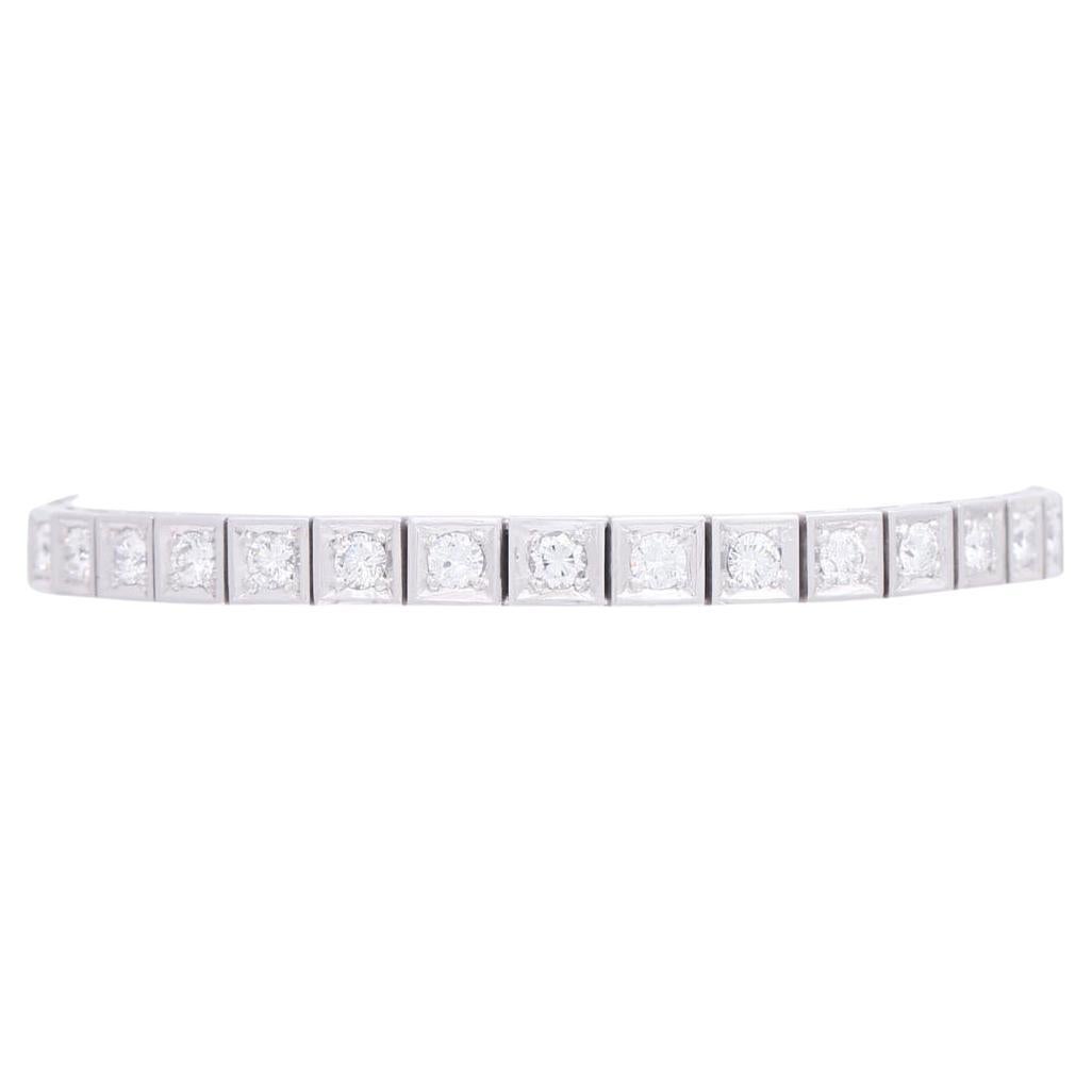 Riviere Bracelet with Brilliant-Cut Diamonds Totaling Approx. 3.02ct 'Engraved' For Sale