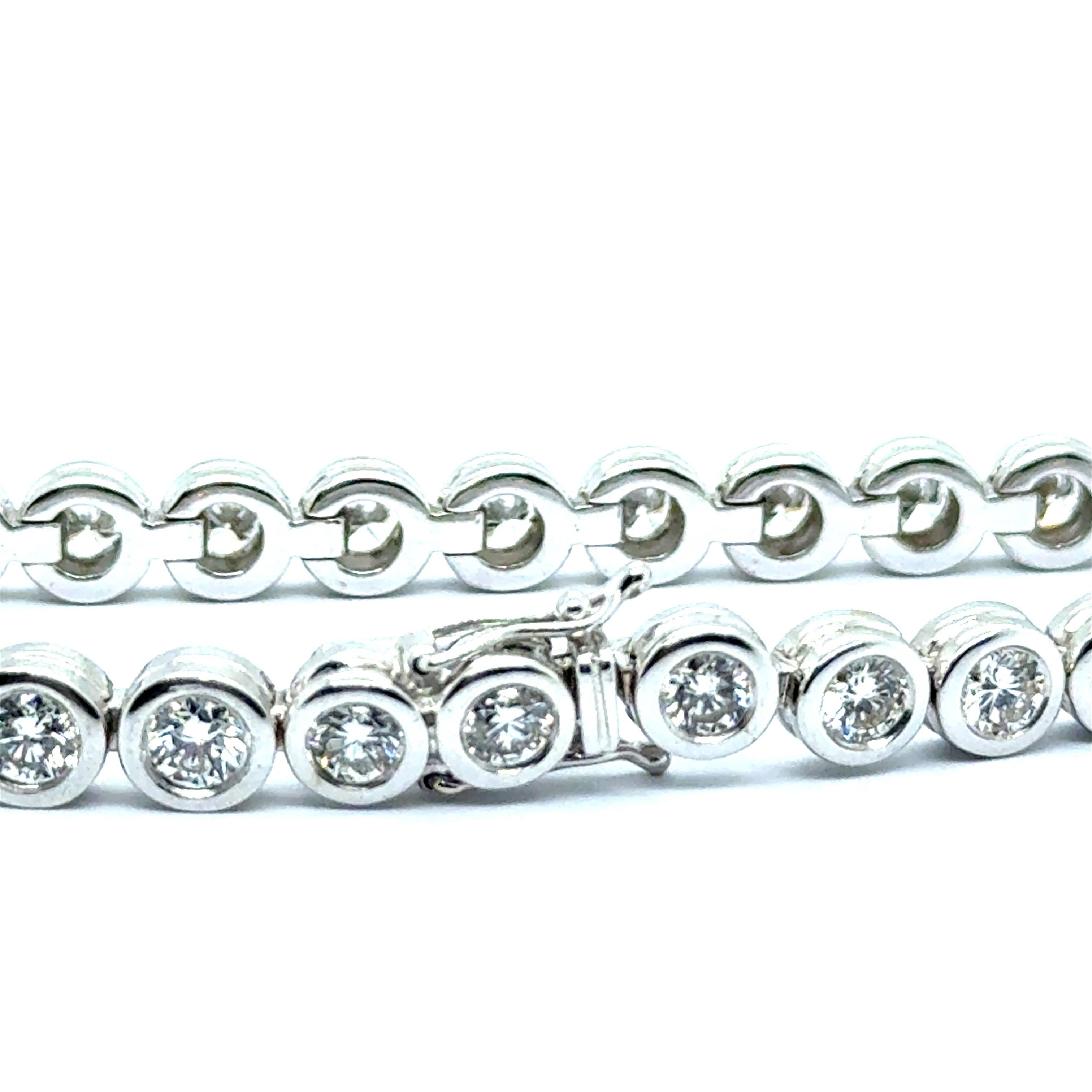 Riviere Bracelet with Diamonds in 18 Karat White Gold For Sale 5