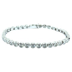 Bracelet rivière avec diamants en or blanc 18 carats