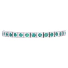Rivière Bracelet with Emeralds Totaling Approximately 2.8 Carat