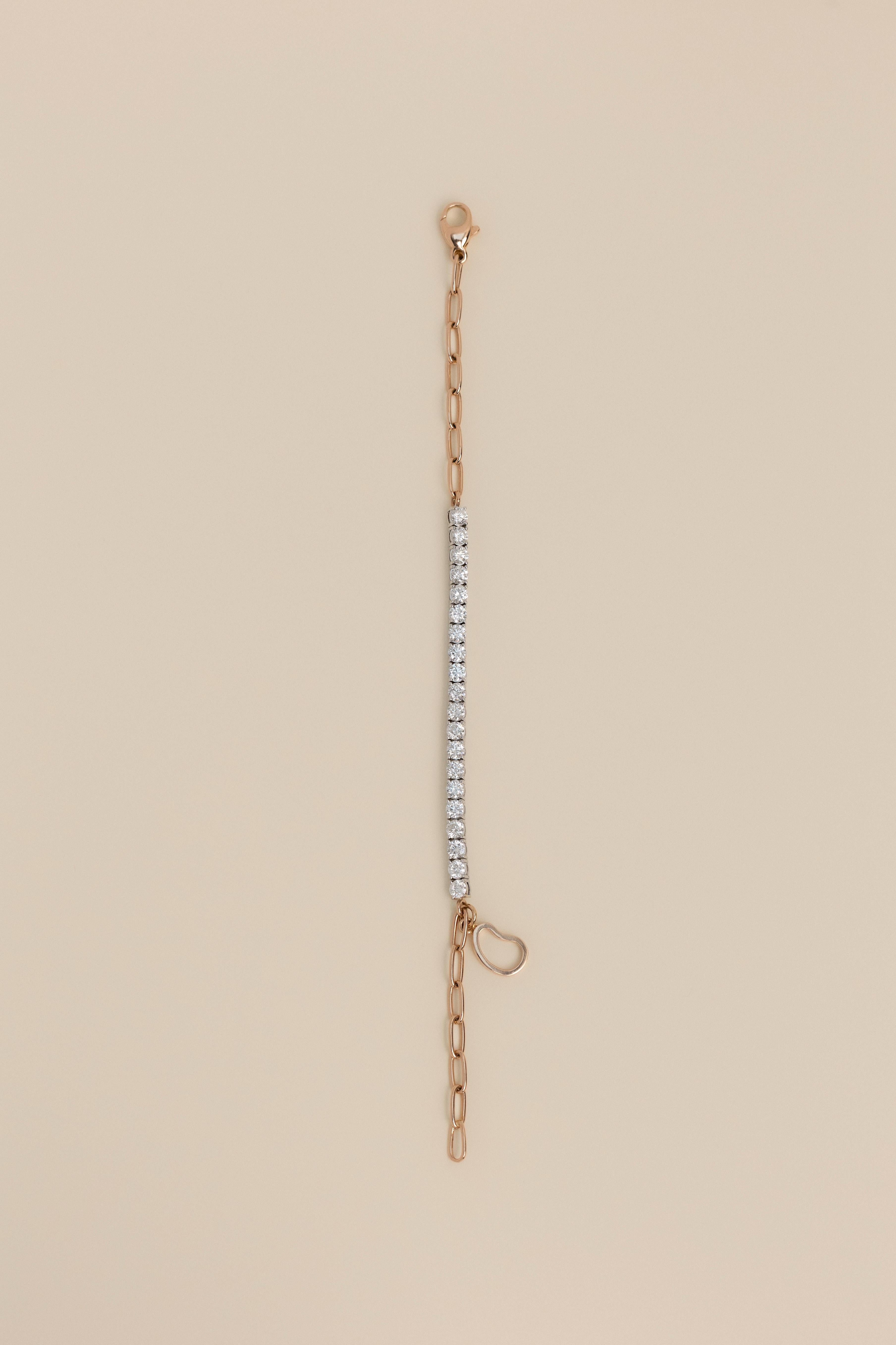 Moderne Rivière de lumière Or 18k & source éthique  Bracelet en diamant de 2,56 ct en vente