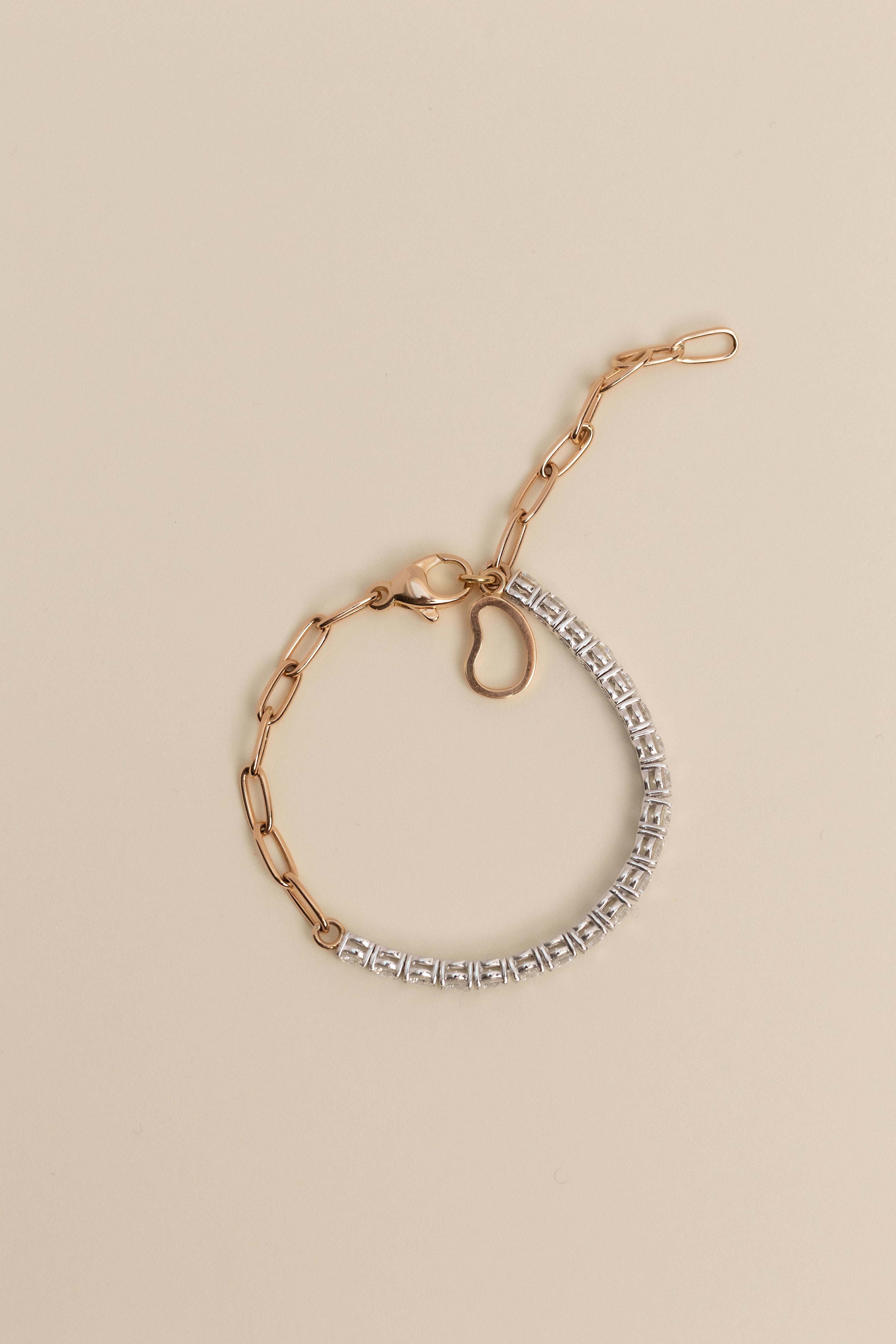 Rivière de lumière Or 18k & source éthique  Bracelet en diamant de 2,56 ct Neuf - En vente à Brasschaat, BE