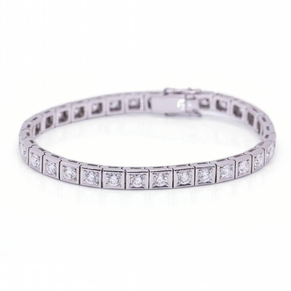 RIVIERE Bracelet en or blanc 18 carats et diamants