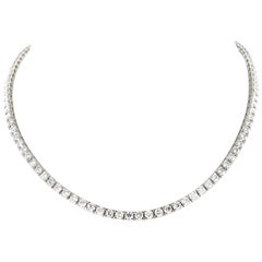 Rivière Diamond Necklace in 18 Karat White Gold