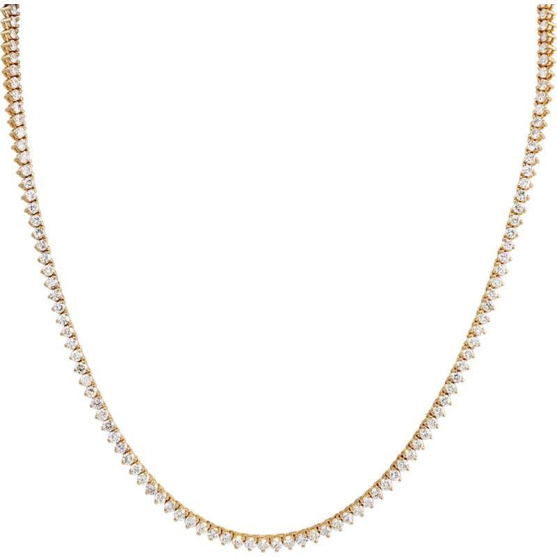 Riviere Diamant-Halskette aus Gelbgold im Zustand „Hervorragend“ im Angebot in Surfside, FL