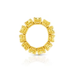 Rivière Yellow Gold 11 Carat Total Fancy Intense Yellow Diamond Flexible Band