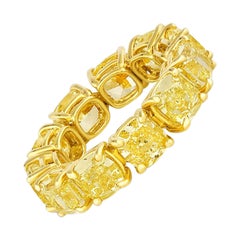 Rivière Yellow Gold 11 Carat Total Fancy Intense Yellow Diamond Flexible Band